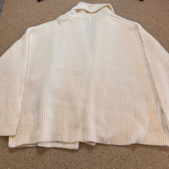 Joie Cardigan Sweater Womens Large Duster Cream Open Front - Picture 3 of 7